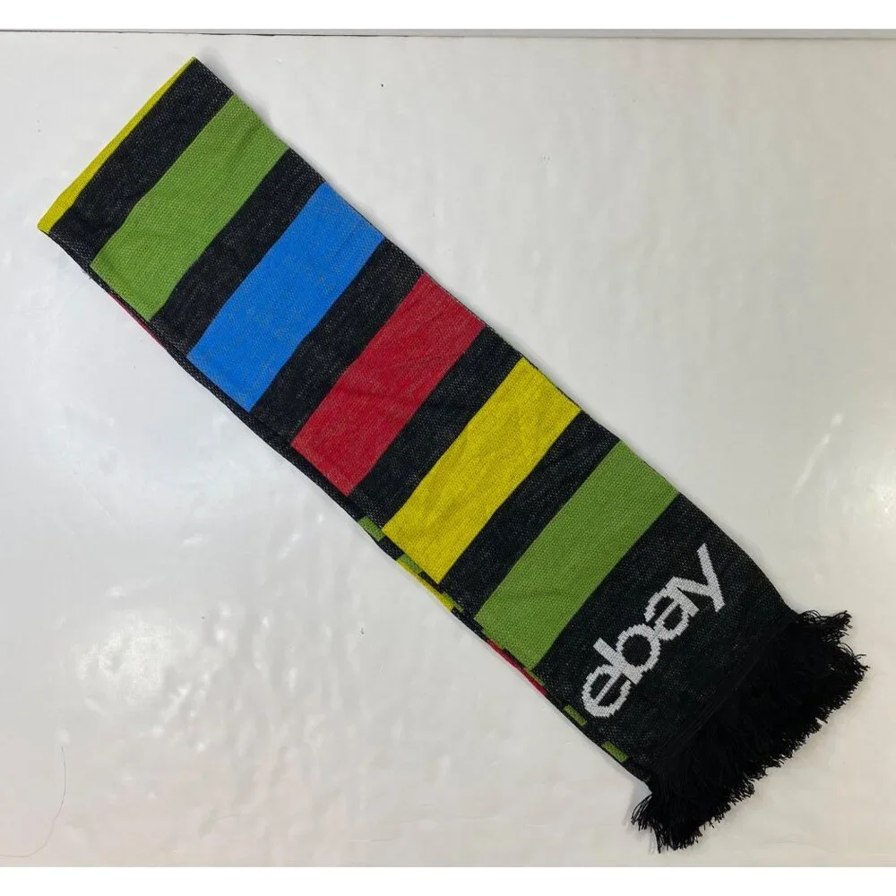 Ebay Open 2023 Scarf With Colorful Checkered & Striped Design